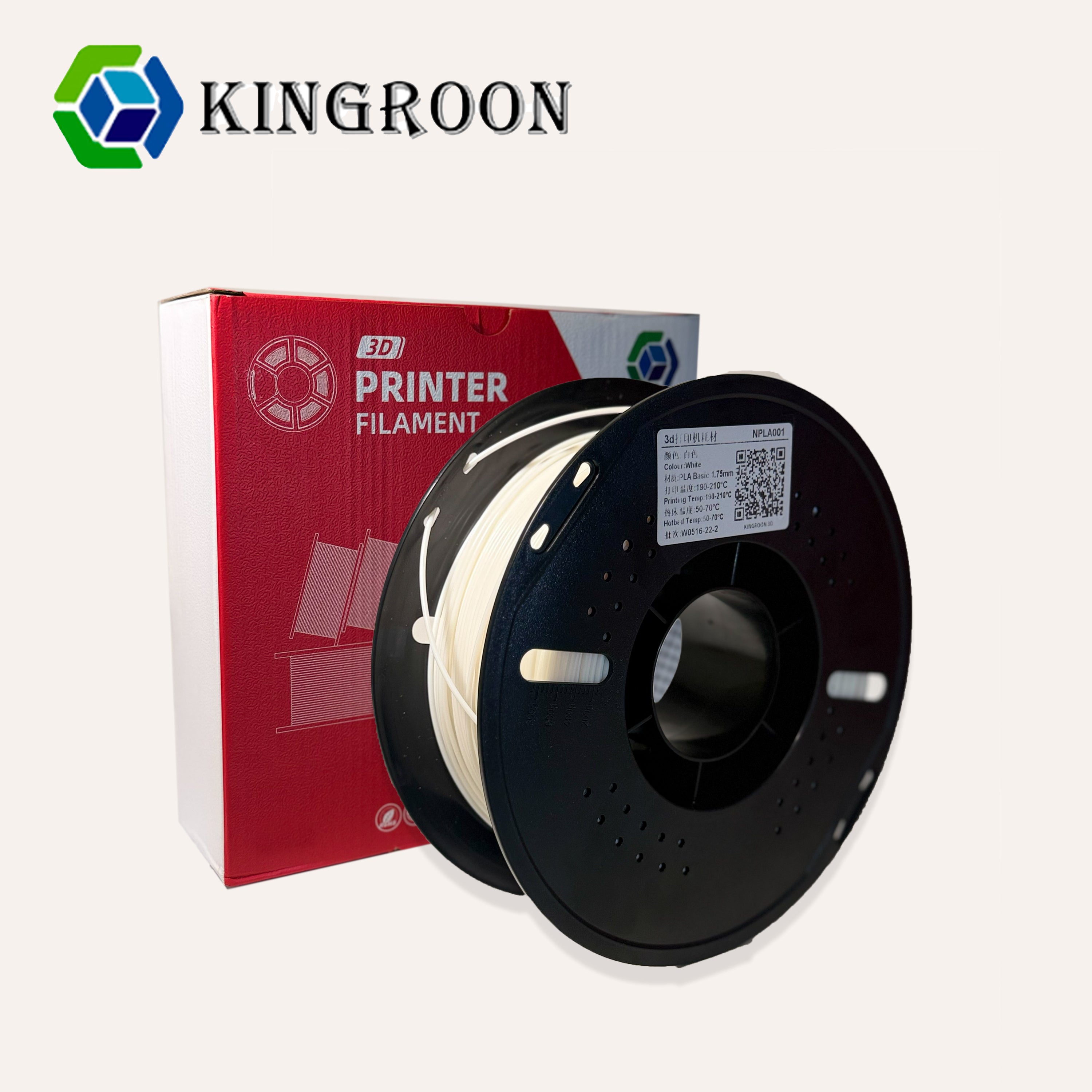 Kingroon Filamento PLA 1.75mm 1KG para Impresora 3D